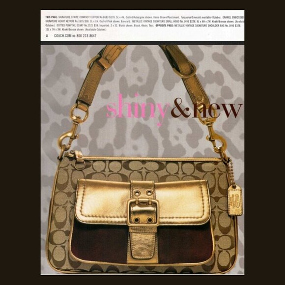 Vintage COACH Gold Metallic Signature Shoulder bag/ Satchel - Picture 16 of 16